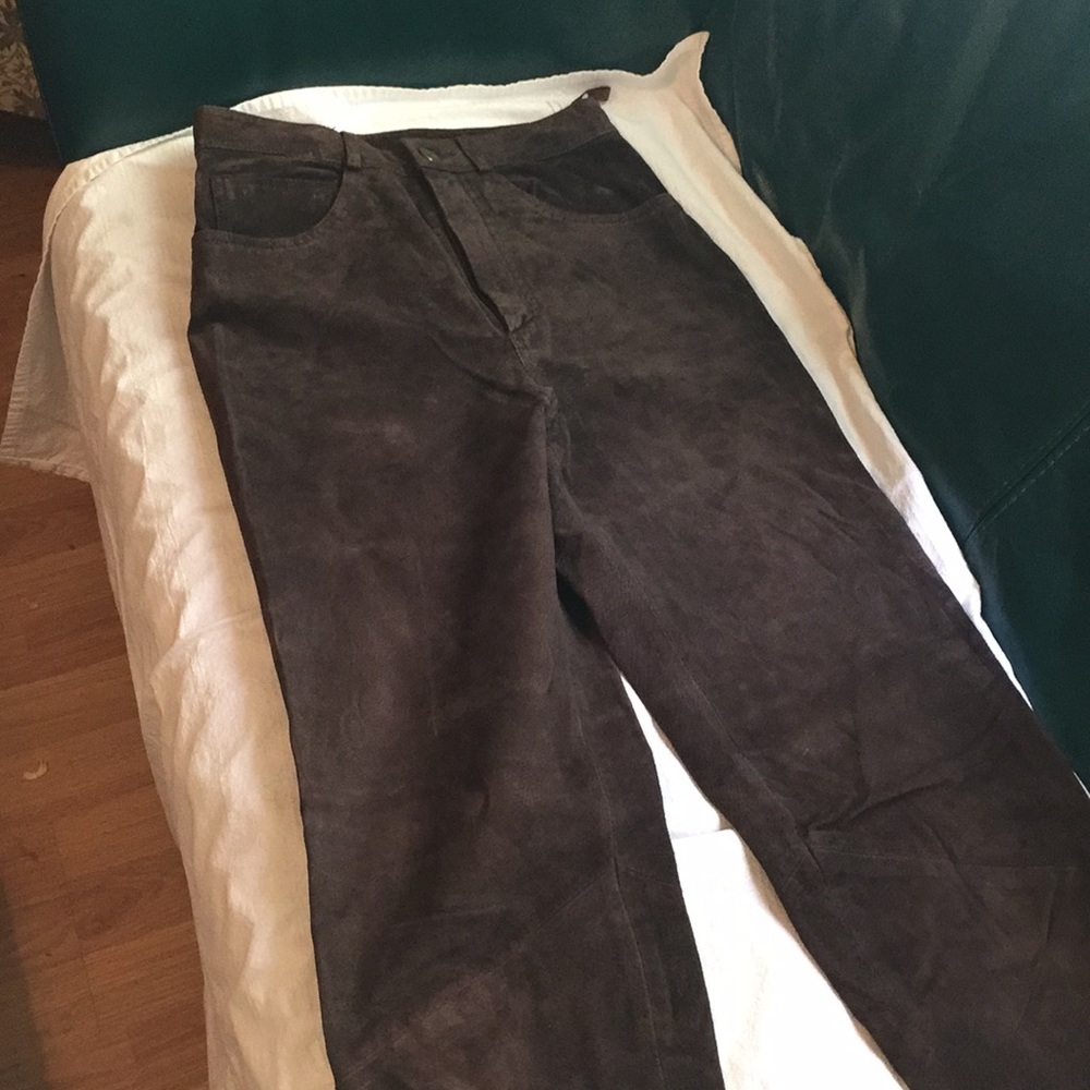 Suede jean cut pants
